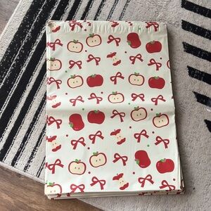 Large Christmas Vibe Red Apple & Bow 50PCS *Poly Mailers 14.75x19+1.75Inch.